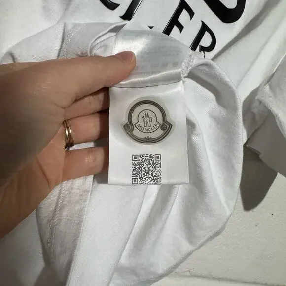 MONCLER White Logo Maglia T-Shirt Men’s Size Medium‎ Designer Luxury Streetwear